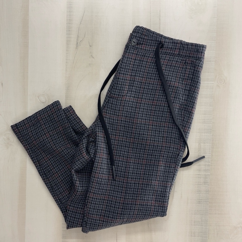 DONVICH Italian mens plaid wool pants crop it 44 work career luxury - Picture 7 of 7